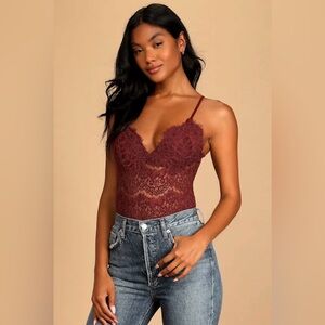 Lulus Reminiscing on Romance Lace Bodysuit